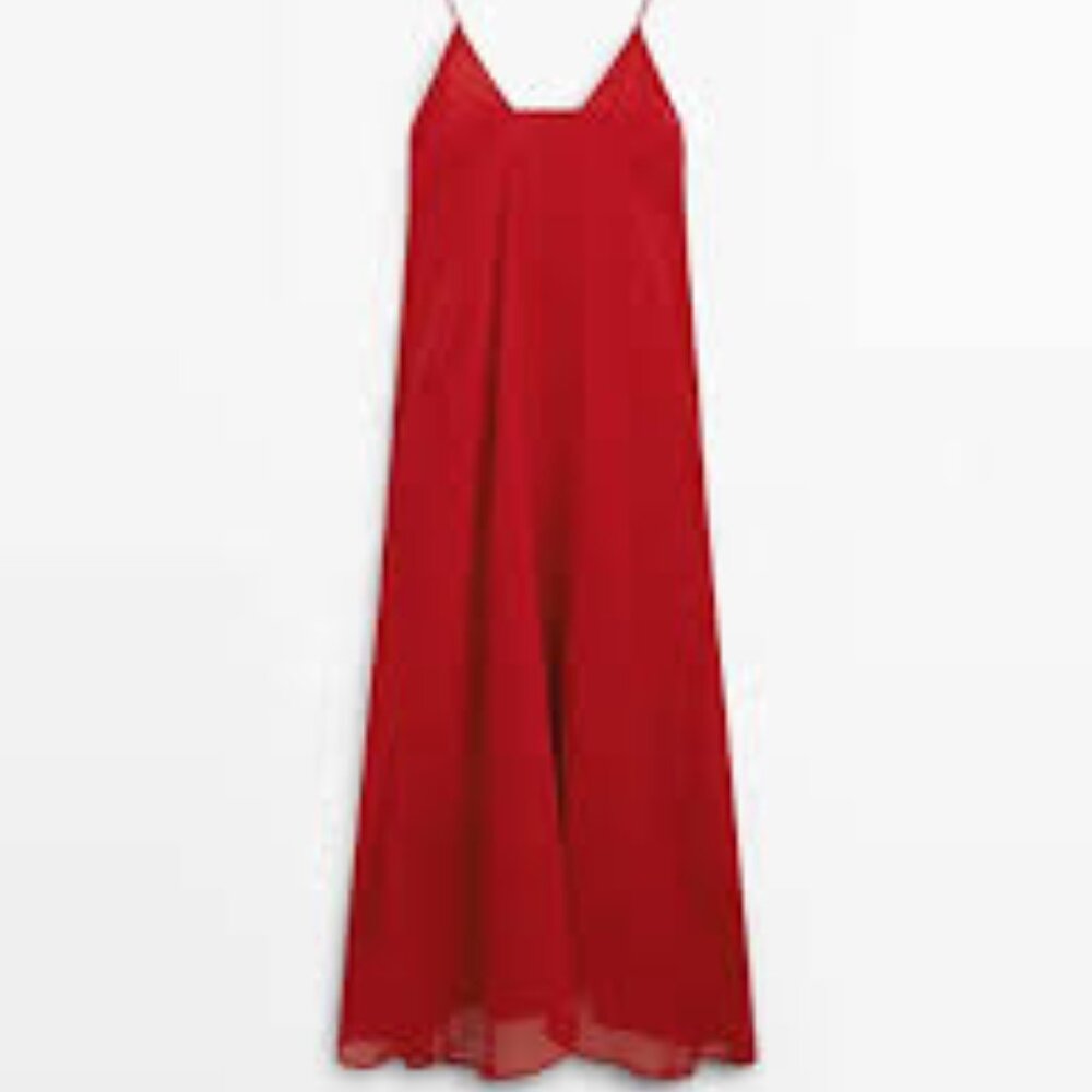 Zara Massimo Dutti Limited Edition Red Dress Size Large